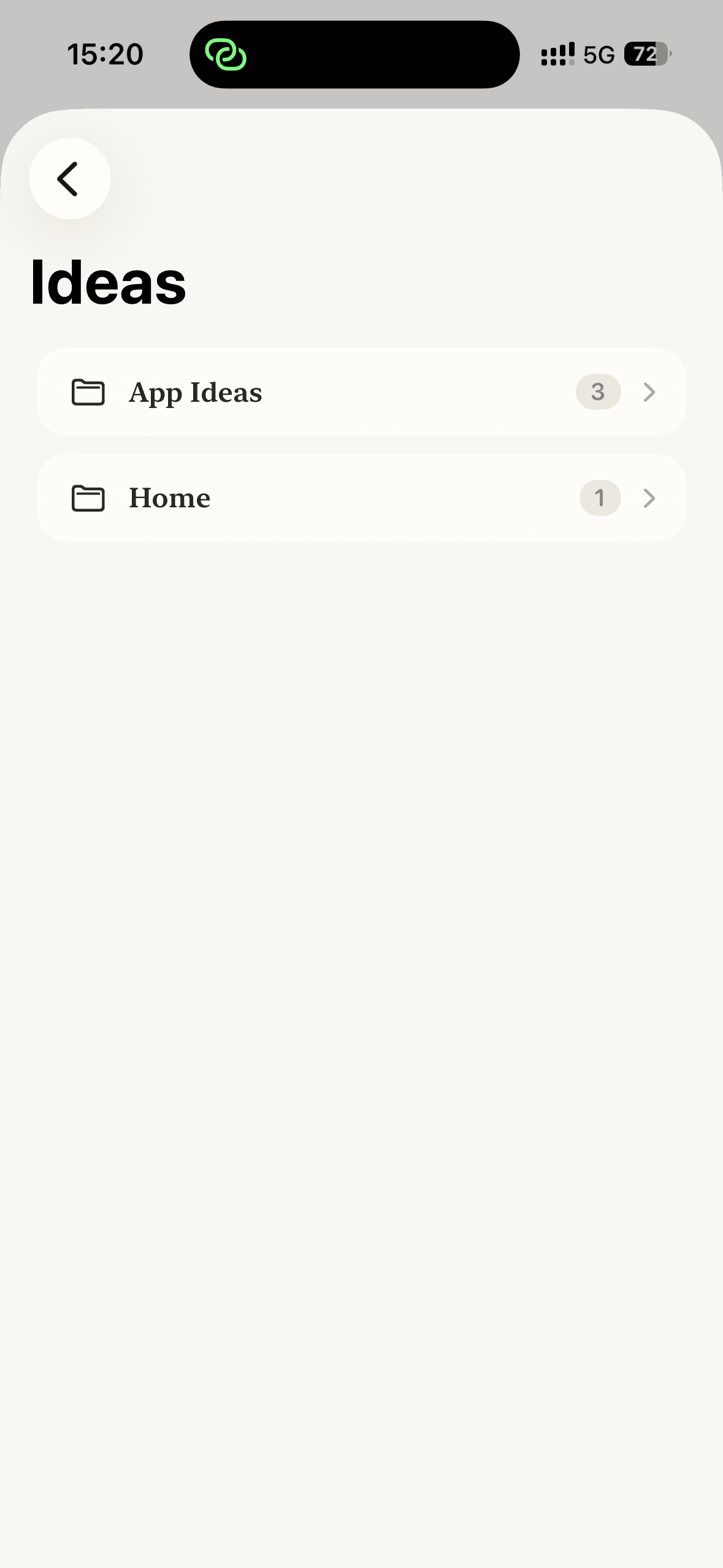dump ideas screen